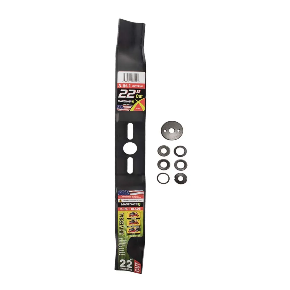 Cuchilla para cortadora de césped 3 en 1 MaxPower de 22 para cortadoras de césped manuales, paquete de 1 (paquete de 5)