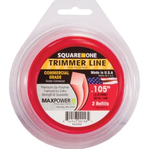 Hilo para desbrozadora de grado comercial MaxPower Square One de 0,105 pulg. de diámetro x 30 pies de largo (paquete de 10)