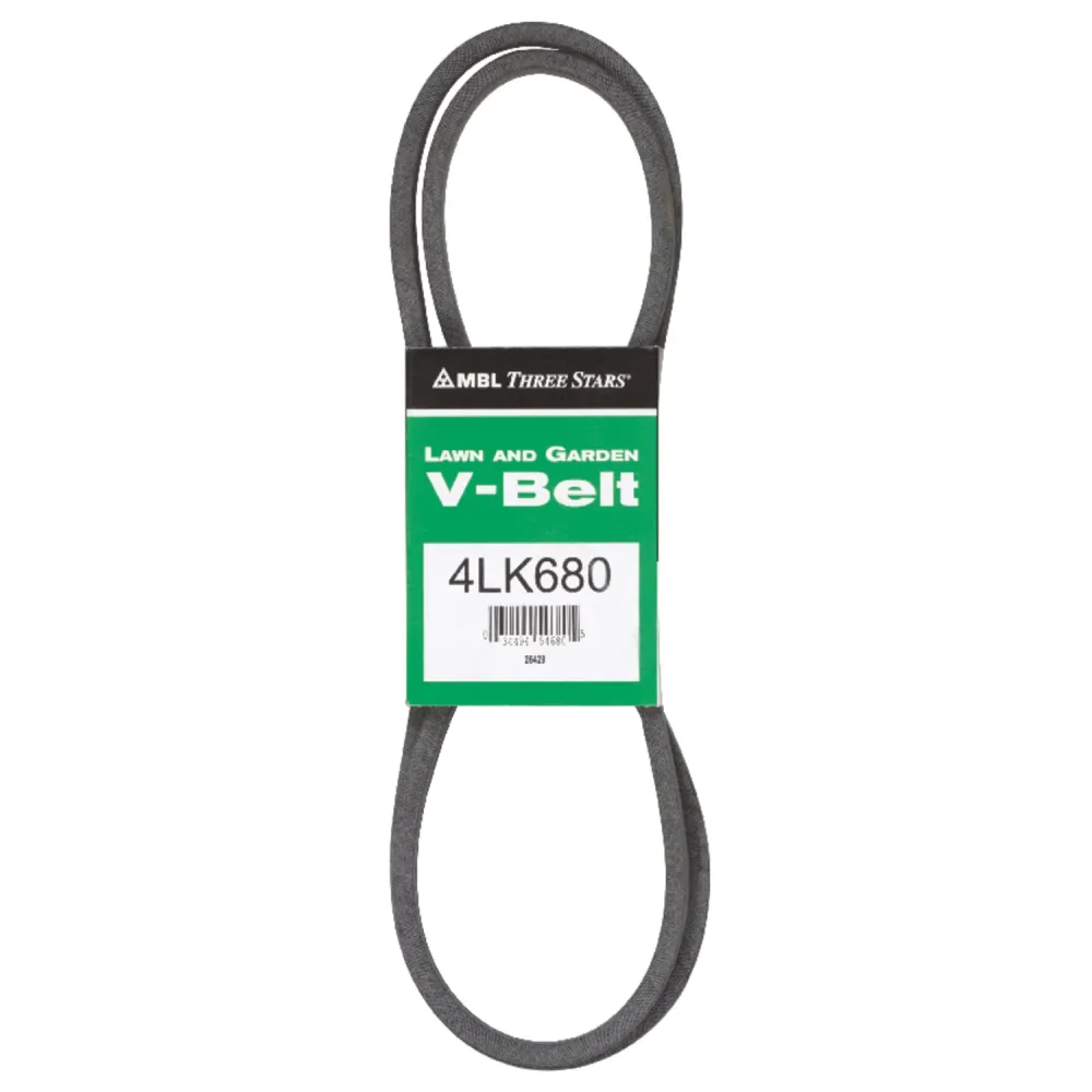 Correa trapezoidal estándar Mitsuboshi Super KB de 0,5 pulg. de ancho x 68 pulg. de largo para cortadoras de césped autopr...