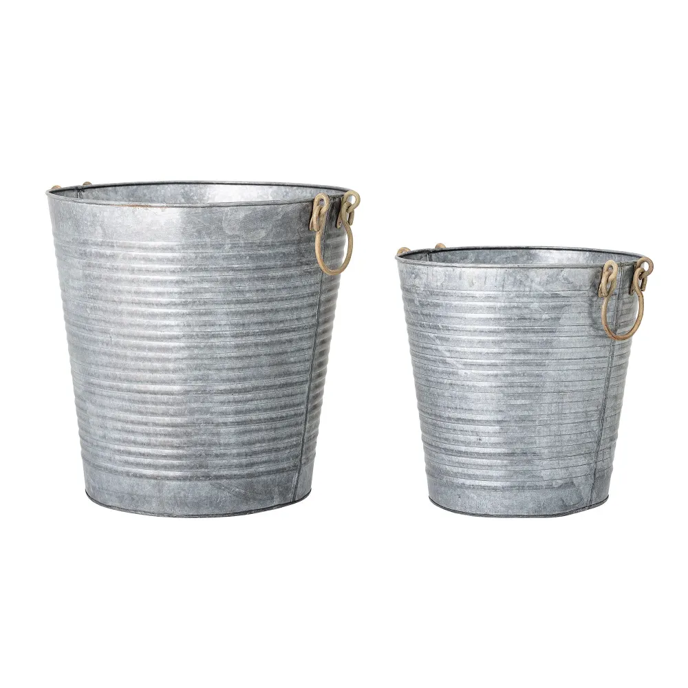 Mueble de Terraza Bloomingville Evar maceta, gris, hierro galvanizado