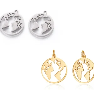 Mundo, Planeta Tierra, Inoxidable Steel Plata