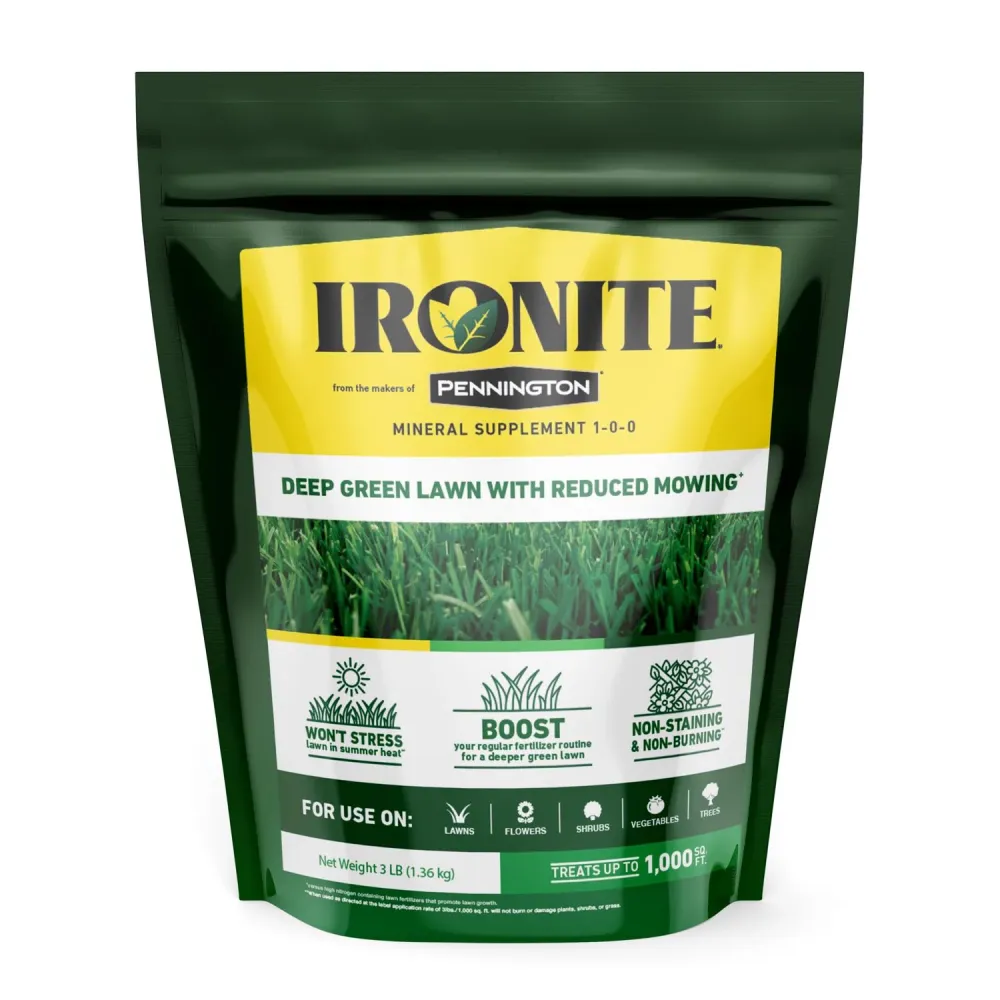 Fertilizante multiusos Pennington Ironite para todo tipo de césped, 1000 pies cuadrados