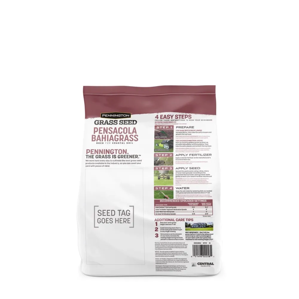 Semillas de césped Pennington Pensacola Bahiagrass para pleno sol, 3 lb