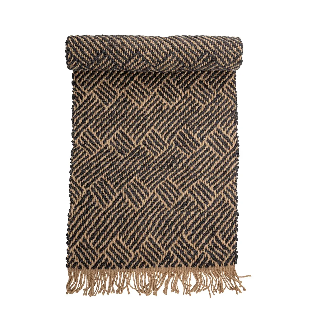 Premium de Exterior Alfombra Bloomingville Aby, negro, yute