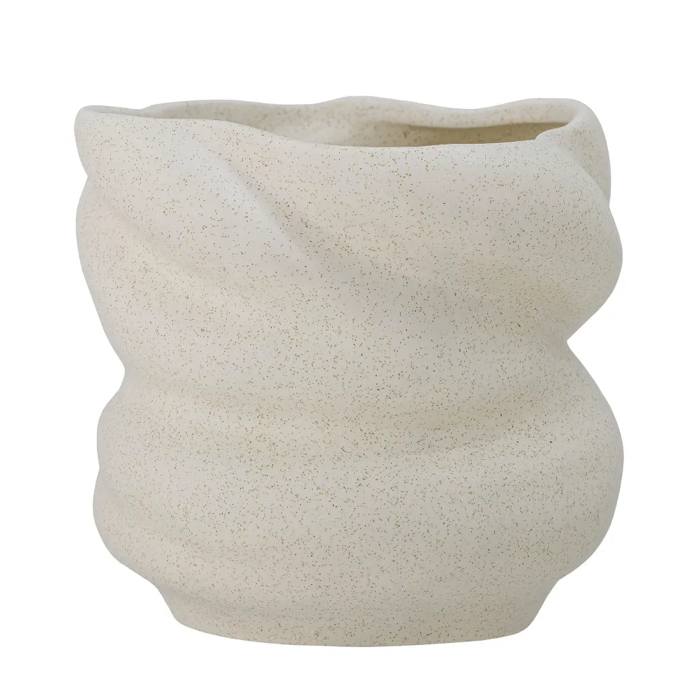 Premium de Exterior Bloomingville Orana Maceta, Blanco, Gres