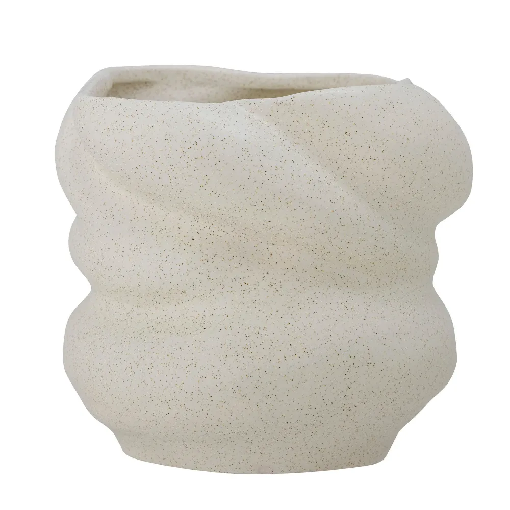 Premium de Exterior Bloomingville Orana Maceta, Blanco, Gres