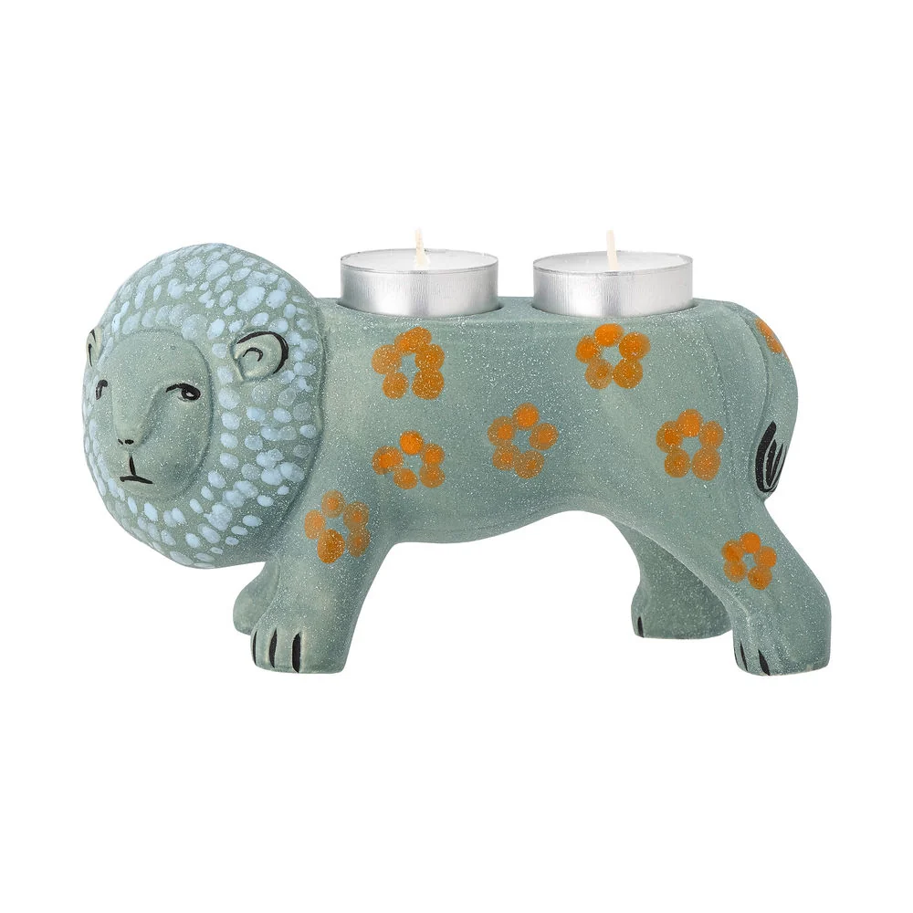 Profesional para Jardín Bloomingville Leander Votive, Azul, Gres