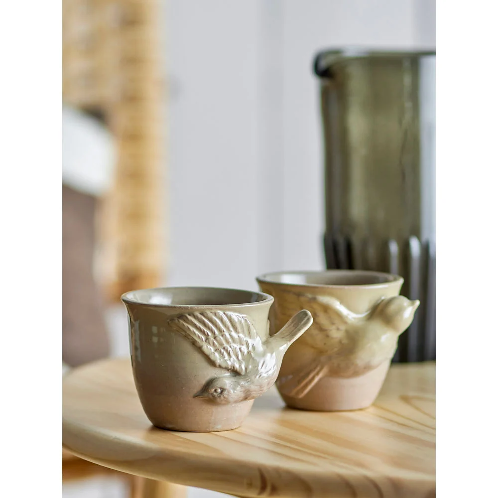 Profesional para Jardín Bloomingville Taza Bealu, Marrón, Gres