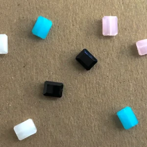 Rectángulo, Beads, Cristal - Impermeable y UV Resistente Azul