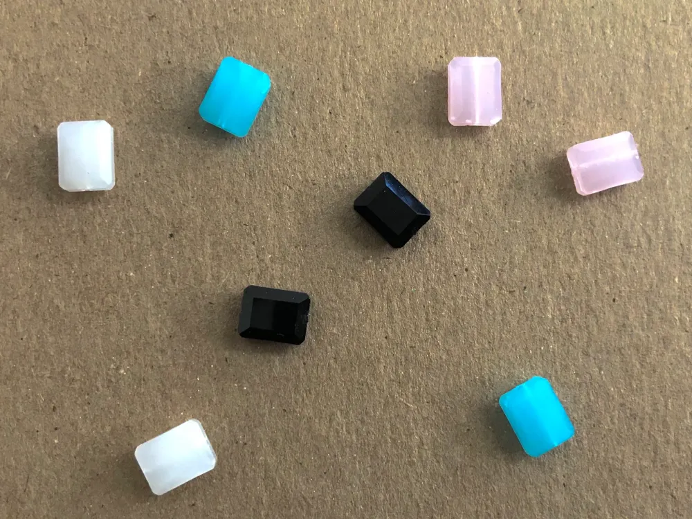 Rectángulo, Beads, Cristal - Impermeable y UV Resistente Azul