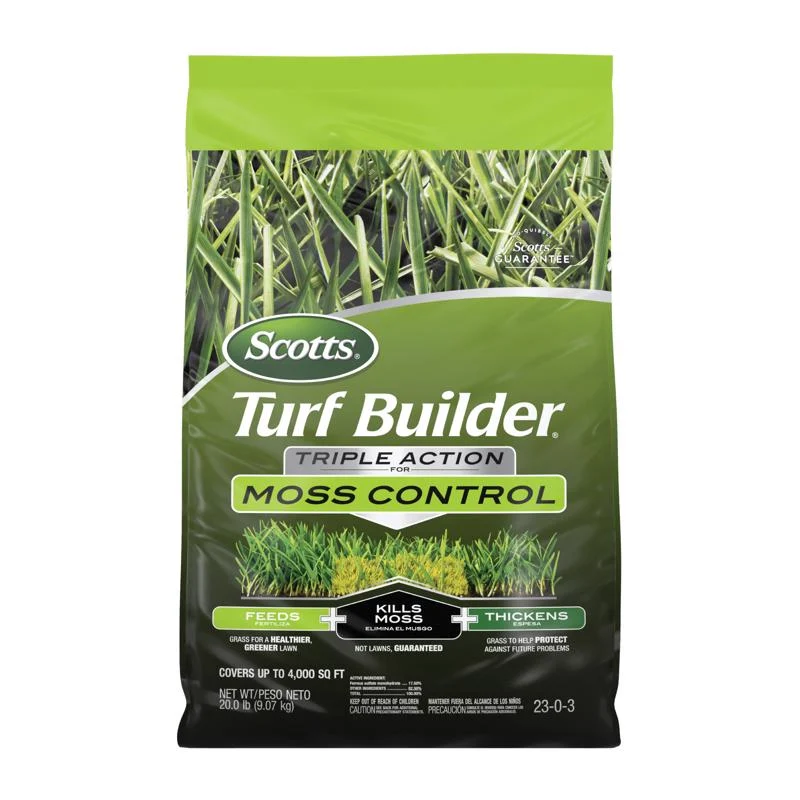 Fertilizante para césped Scotts Turf Builder que controla el musgo y los hongos para varios tipos de césped, 4000 pies cua...
