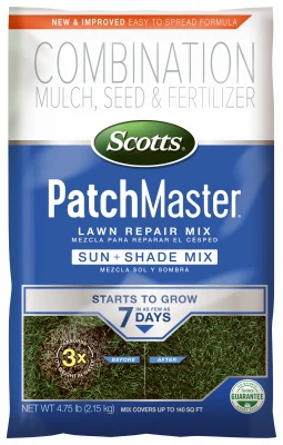 Mezcla reparadora de césped para sol y sombra Patchmaster de Scott'S 14905, 4,75 lb, 2-0-0,8 Scotts