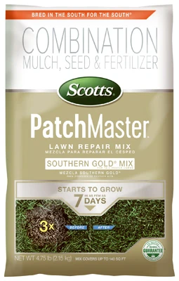 Mezcla de semillas para reparación de césped de festuca alta Scotts PatchMaster Southern Gold, 4,75 lb.