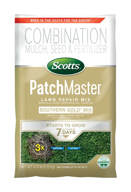 Mezcla de semillas para reparación de césped de festuca alta Scotts PatchMaster Southern Gold, 4,75 lb.