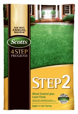 Scotts Step 2 28-0-3 Desmalezadora y fertilizante para todo tipo de césped, 14,29 lb.