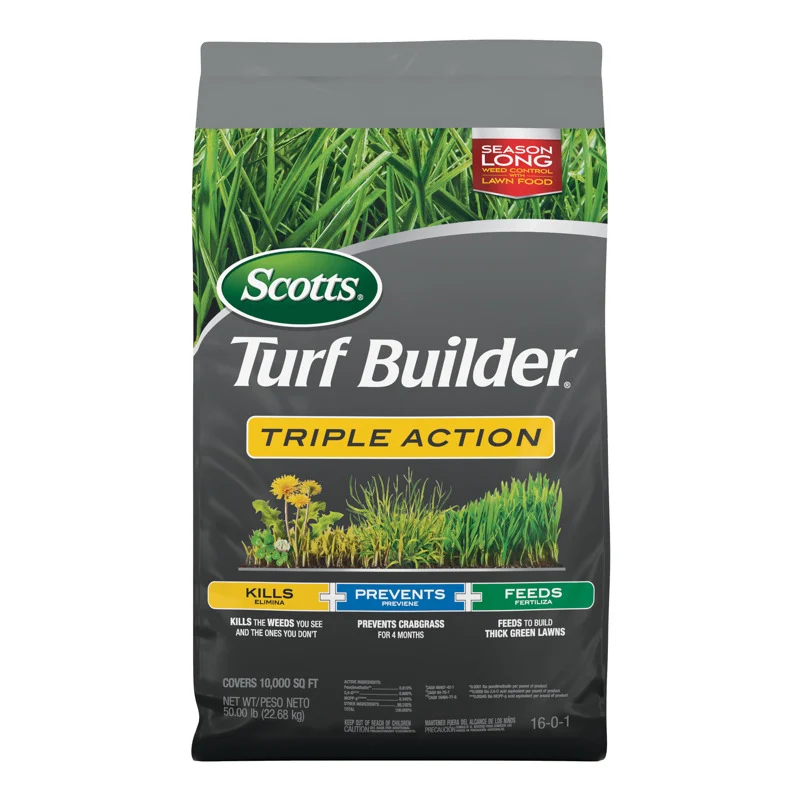 Scotts Turf Builder Triple Action 16-0-1 Control de malezas más alimento para césped para Kentucky Bluegrass 52,44 lb.