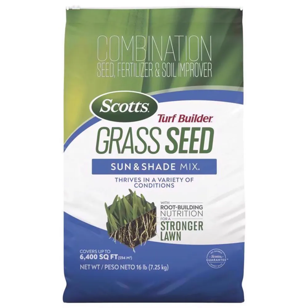 Semillas de césped mixtas Scotts Turf Builder para sol o sombra, 16 lb