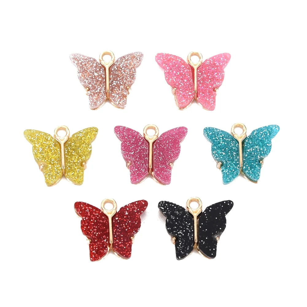Set de Cultivo Mariposa, Resina, Charm, Pendant Rosa