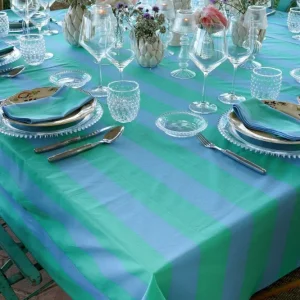 Set de Cultivo Nappe à rayures bleues et vertes