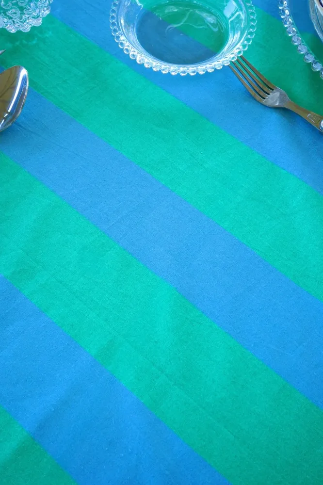 Set de Cultivo Nappe à rayures bleues et vertes