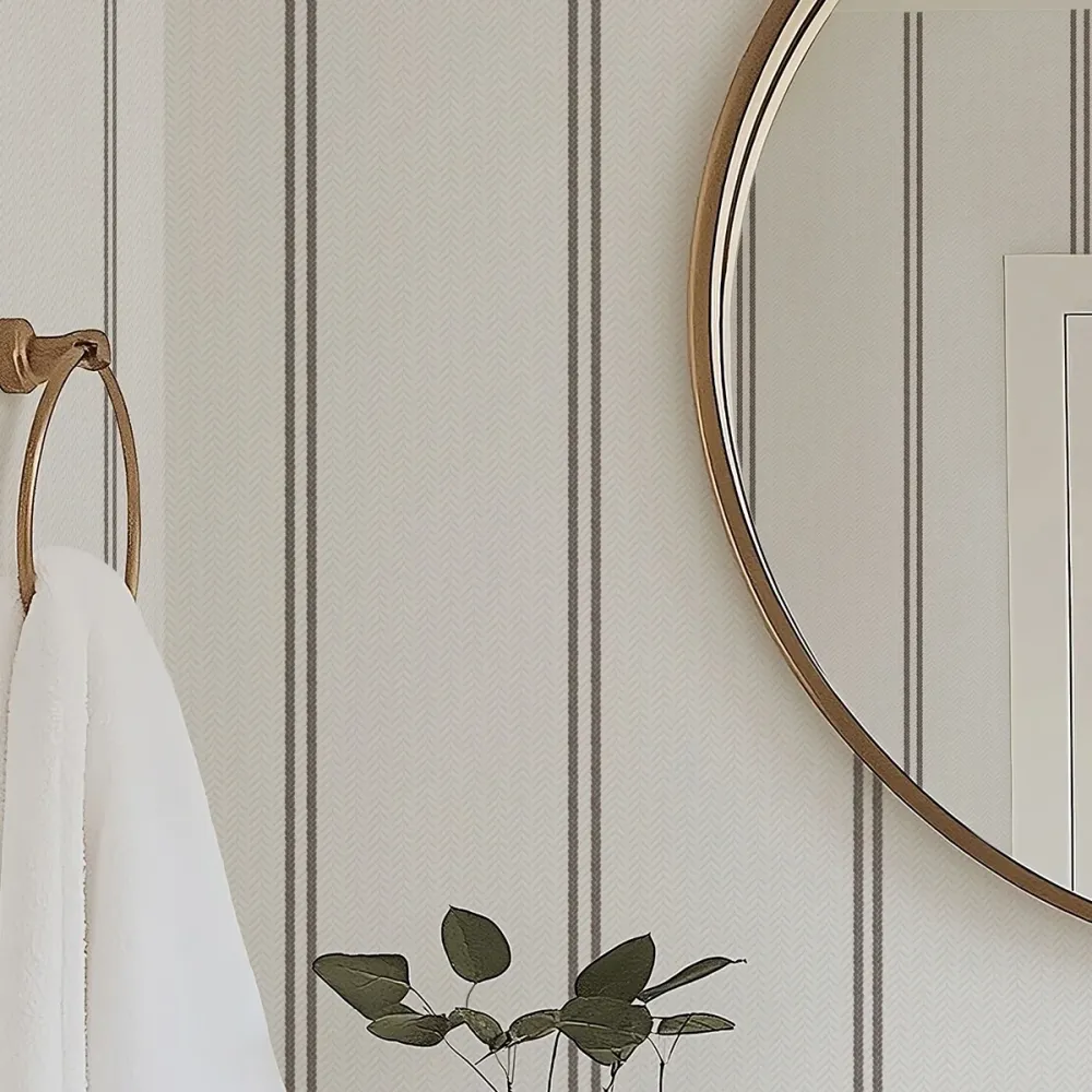 Striped Wallpaper Noir Tresse