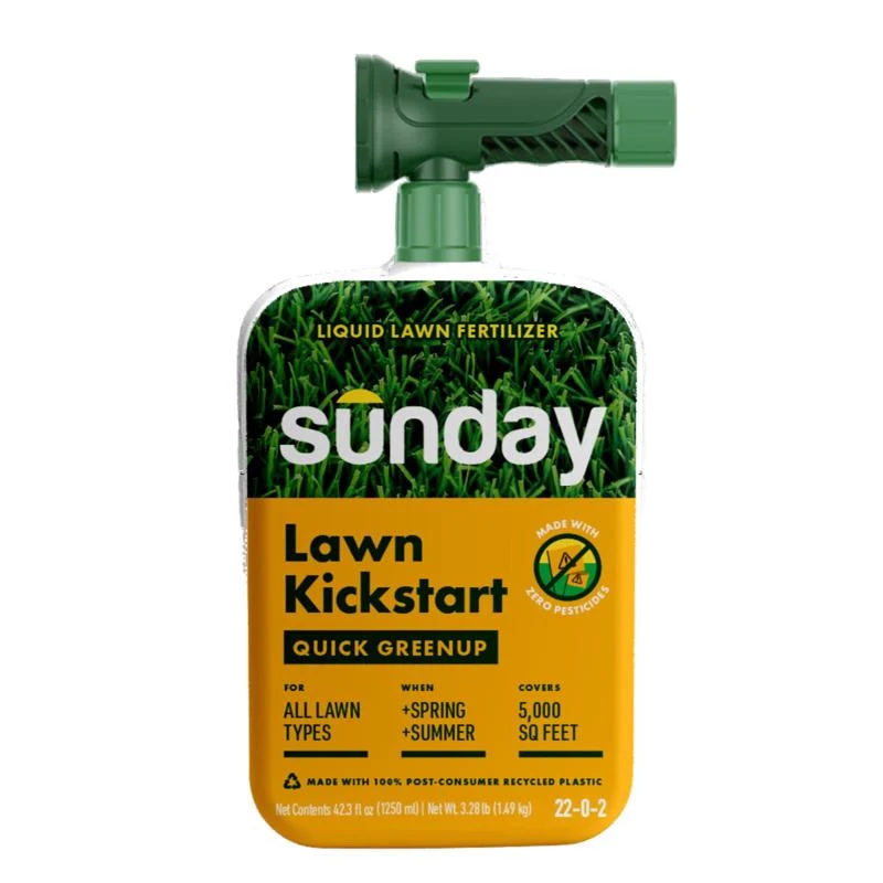 Fertilizante multiusos Sunday Lawn Kickstart para todo tipo de césped, 5000 pies cuadrados (paquete de 4)