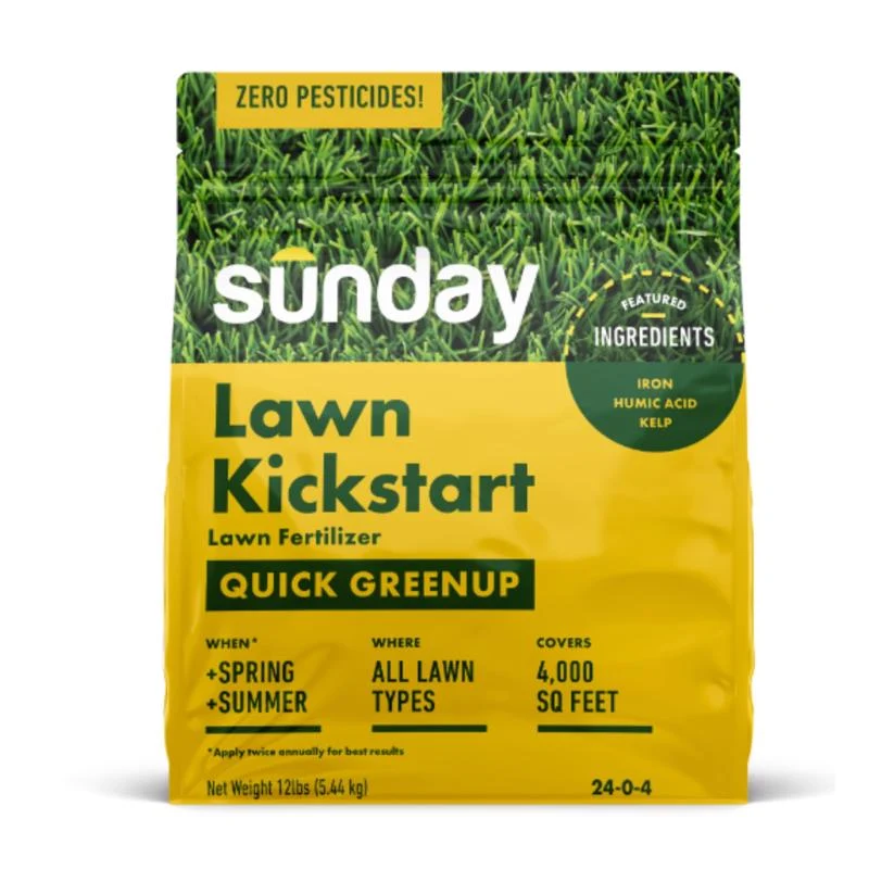 Fertilizante multiusos Sunday Lawn Kickstart para todo tipo de césped, 4000 pies cuadrados (paquete de 2)