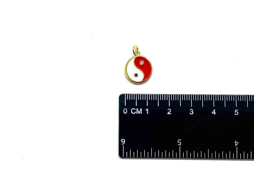 Yin Yang, Enchapado, Charm con Garantí de 3 ños Negro