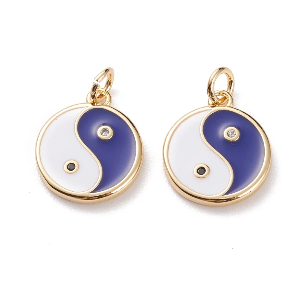 Yin Yang, Enchapado, Charm con Garantí de 3 ños Negro