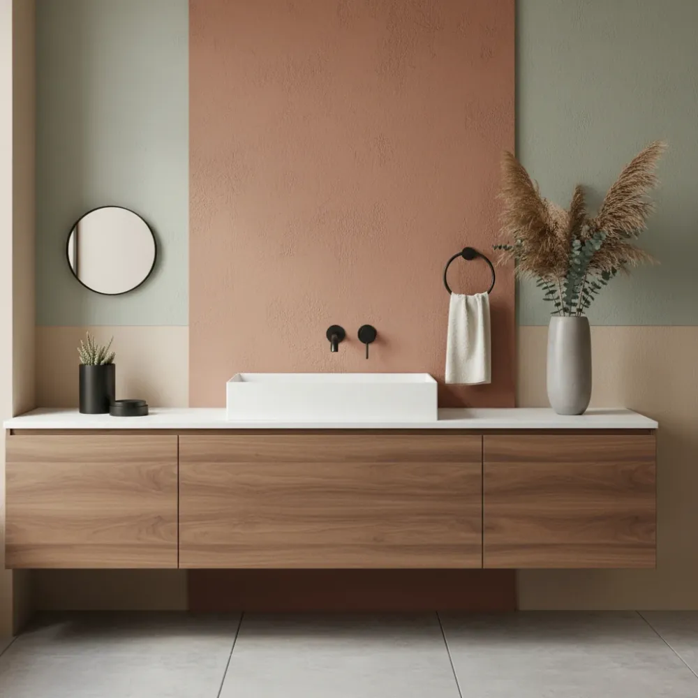 Lavabo da appoggio/sospeso squadrato di Ceramica Azzurra serie Elegance 81x46 cm con piano sinistra