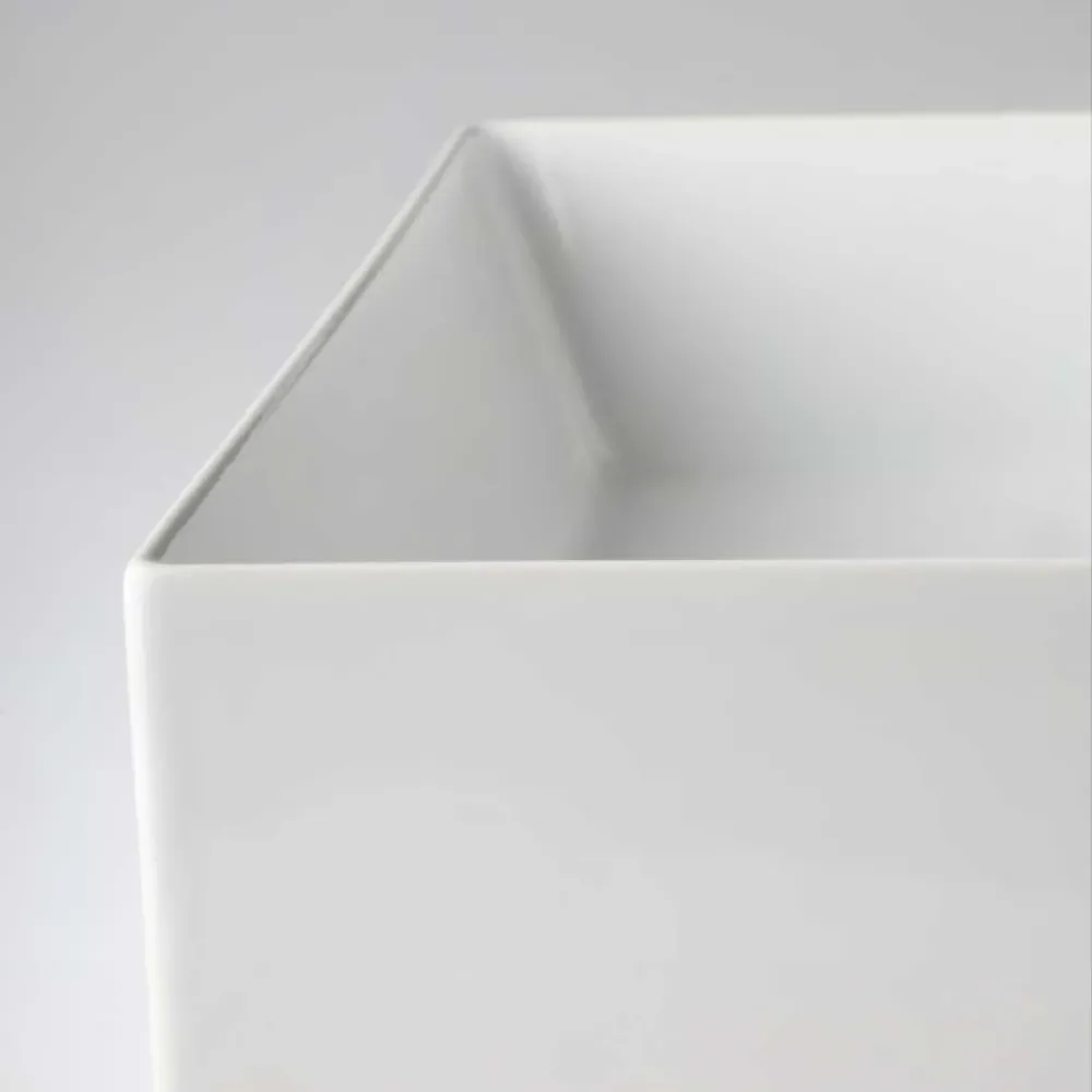 Lavabo da appoggio/sospeso squadrato di Ceramica Azzurra serie Elegance 81x46 cm con piano sinistra