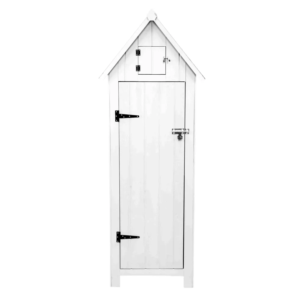 Cobertizo de jardín de madera almacenamiento exterior – blanco | Espacioso | Seguro