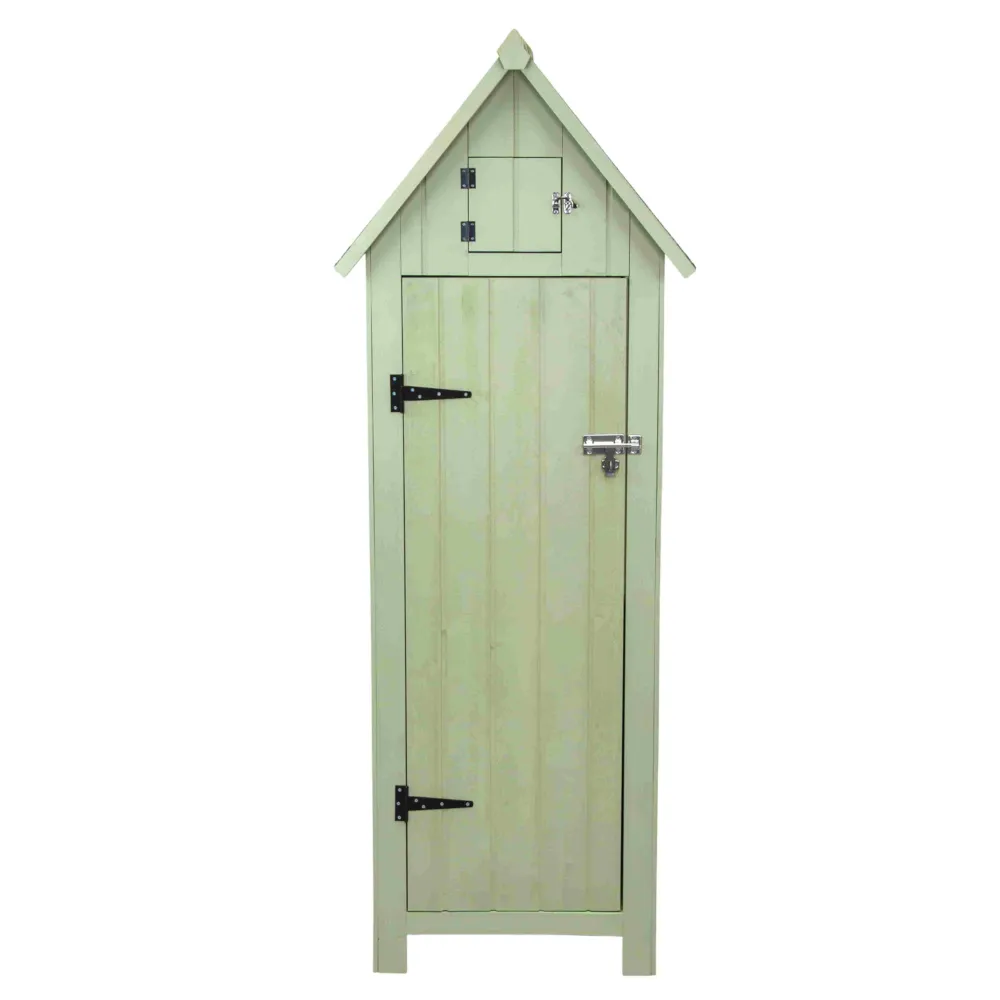 Cobertizo de jardín de madera almacenamiento exterior – verde Compatible con Estantes Adicionales