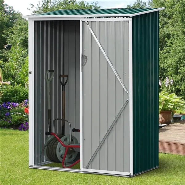 Cobertizo Outsunny con puerta acero galvanizado verde 186x143x89 cm | Espacioso | Seguro