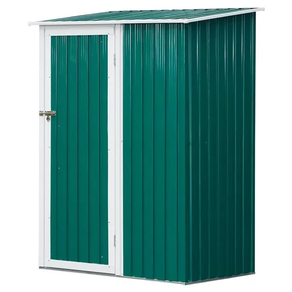 Cobertizo Outsunny con puerta acero galvanizado verde 186x143x89 cm | Espacioso | Seguro
