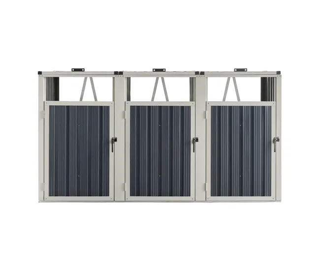 Cobertizo para 3 contenedores de basura acero Tarbek 121 x 219 x 82 cm gris antracita para Uso durante Todo el ño