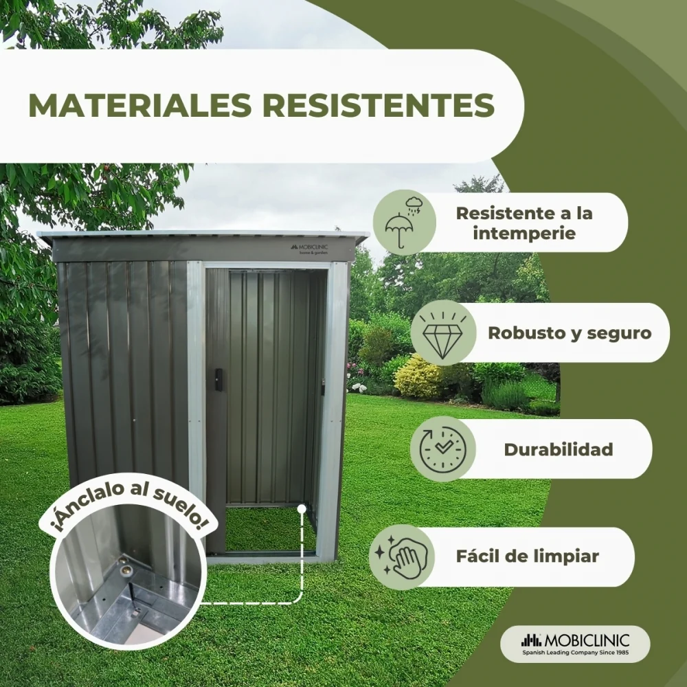 Gran Capacidad Cobertizo para jardín | Almacenamiento | Techo Inclinado | Puerta Corredera | Con Cerradura | Resistente |...