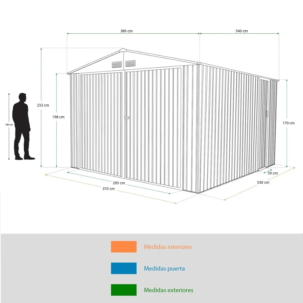 Gran Capacidad Depósito Exterior Galpón Metálico Garaje