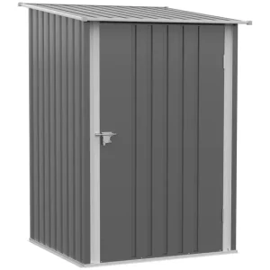 Gran Capacidad Outsunny Cobertizo de Jardín de Exterior 0,92 m² 100x103x160 cm Caseta de Jardín Metálica con 1 Puerta y Ce...