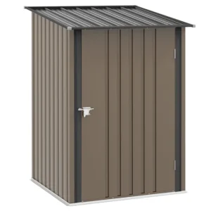 Gran Capacidad Outsunny Cobertizo de Jardín de Exterior 0,92 m² 100x103x160 cm Caseta de Jardín Metálica con 1 Puerta y Ce...