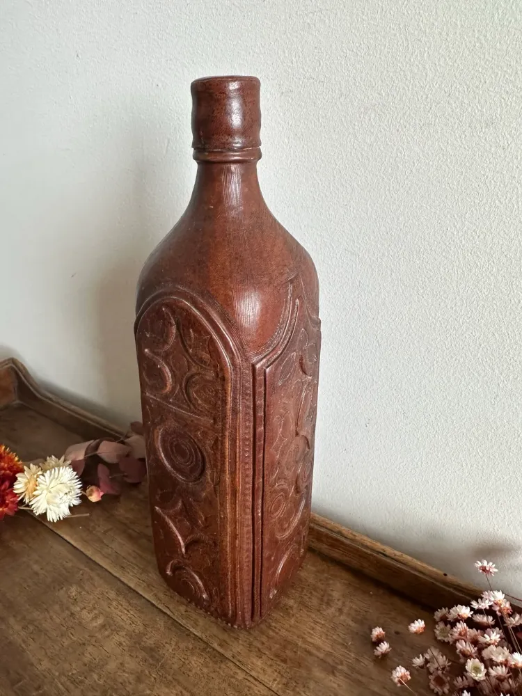 Acero Inoxidable Bouteille recouverte de cuire