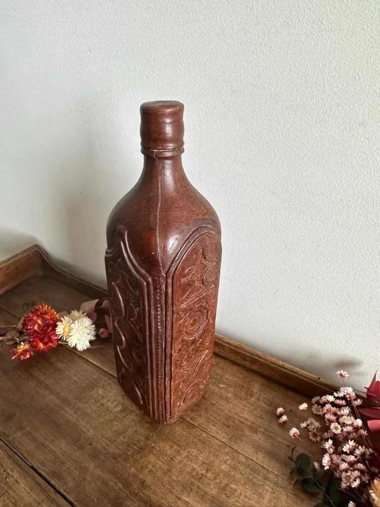 Acero Inoxidable Bouteille recouverte de cuire
