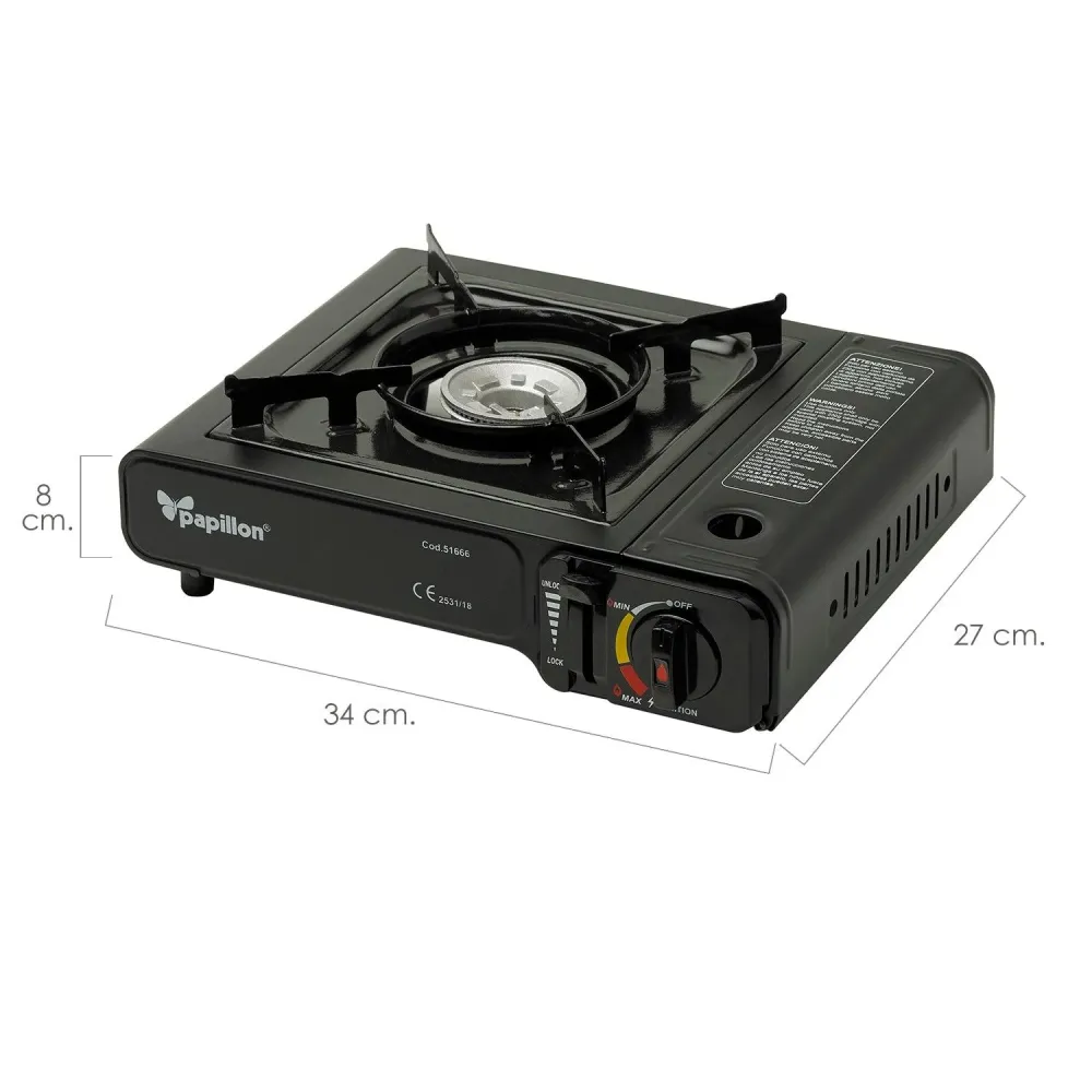 Acero Inoxidable Cocina Gas Papillon Cartucho con Maletin