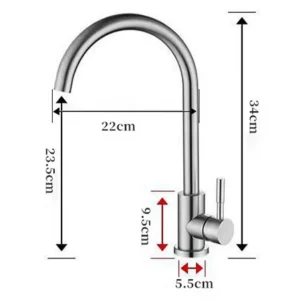 Acero Inoxidable Grifo de cocina satinado curvo