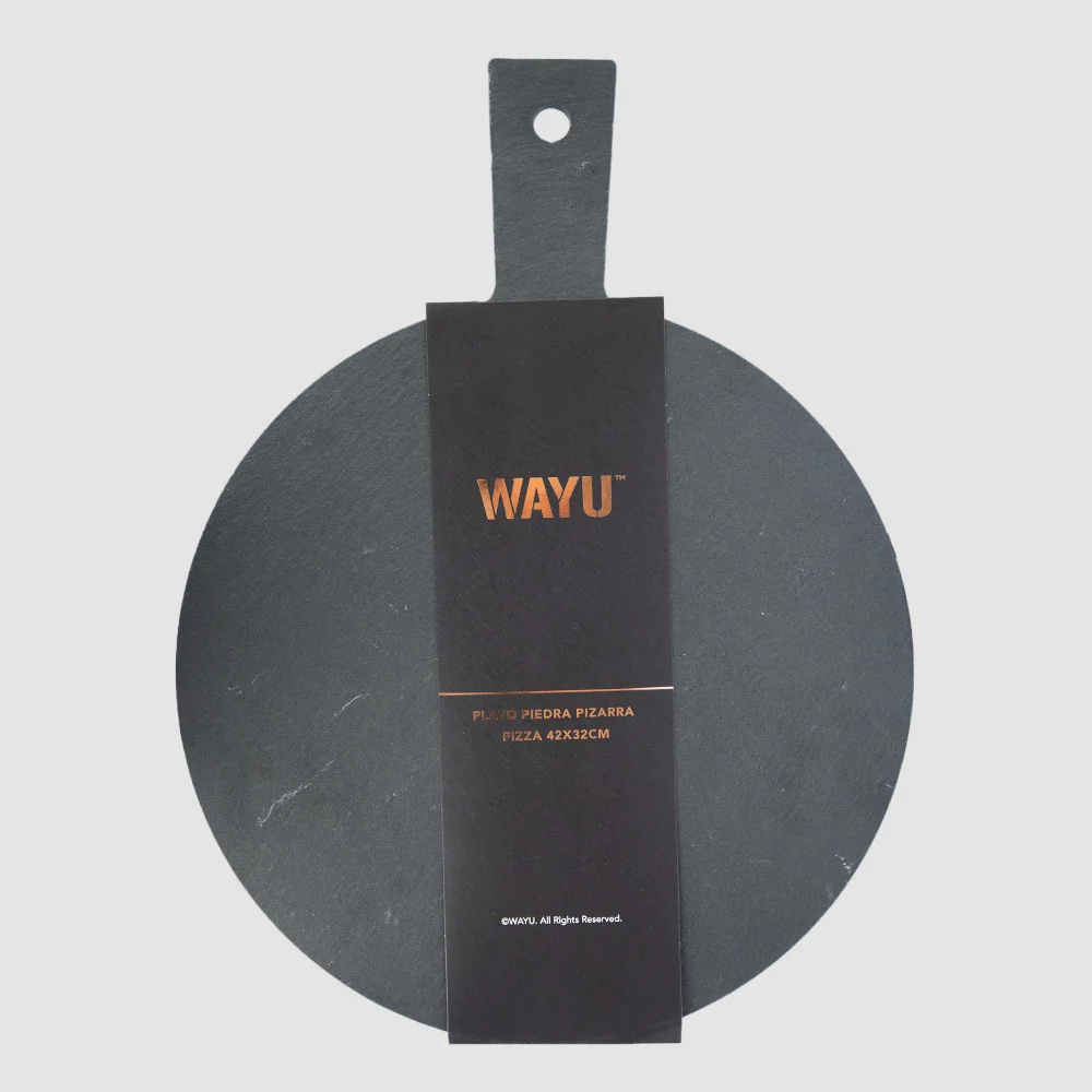 Cocina Exterior Plato Piedra Pizarra Pizza 42 Cm