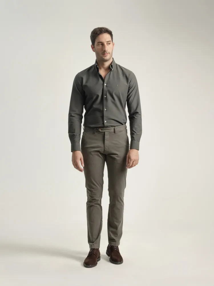 Exterior PANTALON CHINO TWILL VERDE BOSQUE
