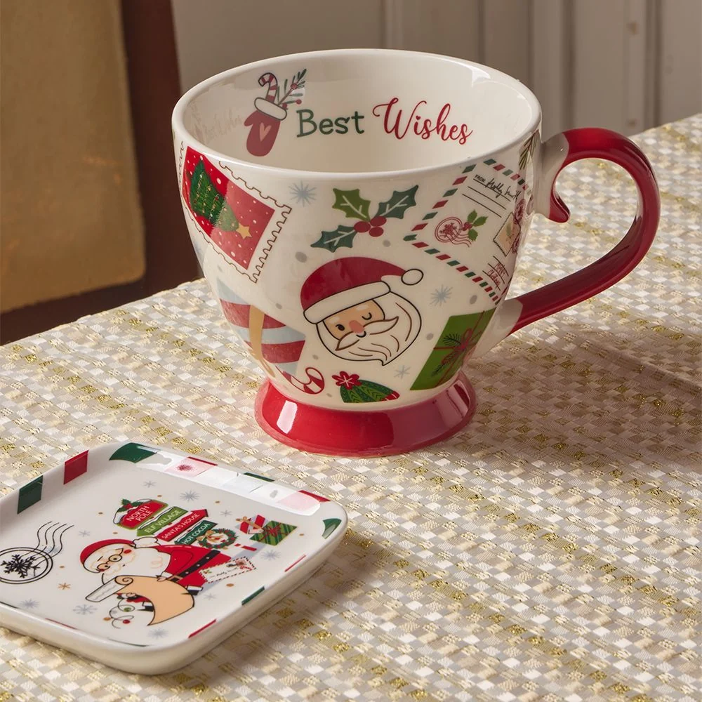 Let it snow Taza desayuno con plato cuadrado | 200 cm² de Área de Cocción |