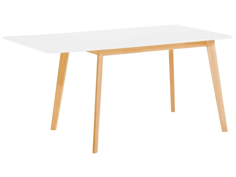 Mesa de comedor extensible blanco/madera clara para Camping
