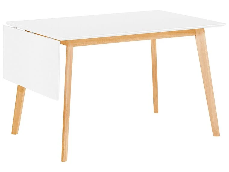 Mesa de comedor extensible blanco/madera clara para Camping