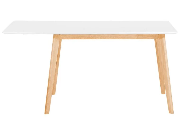 Mesa de comedor extensible blanco/madera clara para Camping